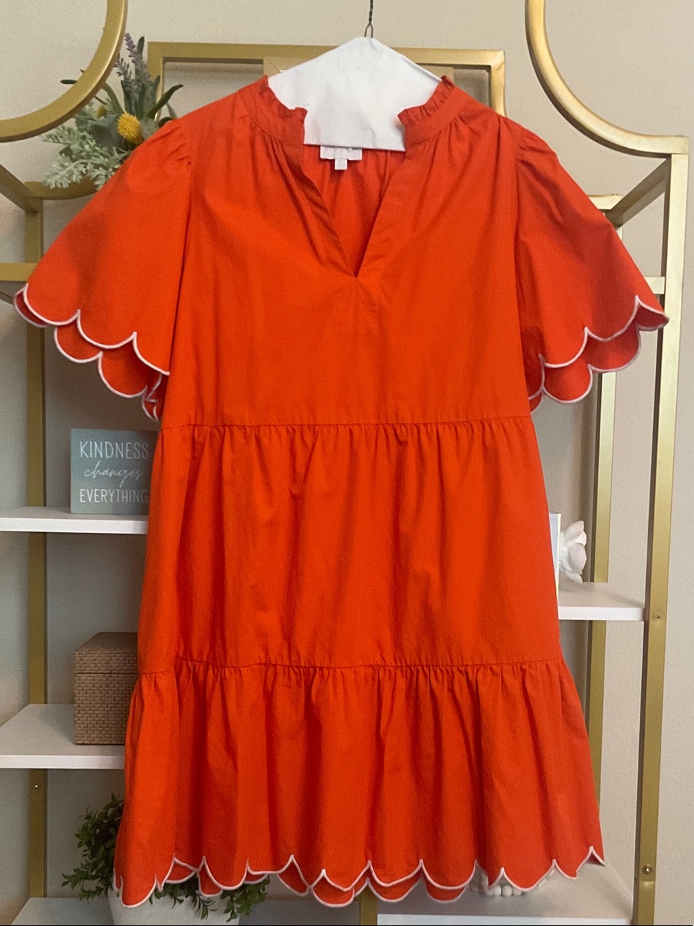 Bright Orange Scallop-Trim women’s